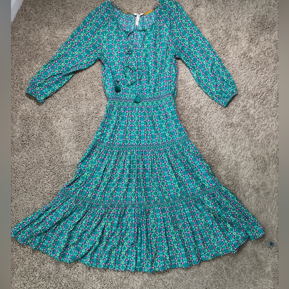 Floral Green Midi Dress. Matilda Jane Age of Aquarius Dress Small Women's